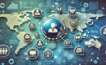 DALL·E 2024-11-20 17.37.27 - A professional 2D illustration depicting various services that can be outsourced offshore to save costs. The image includes icons or representations o