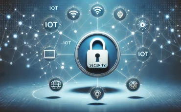 DALL·E 2024-11-29 14.29.46 - A minimalist 2D illustration focusing on IoT and Blockchain security. The central feature is a sleek padlock symbolizing security, surrounded by subtl