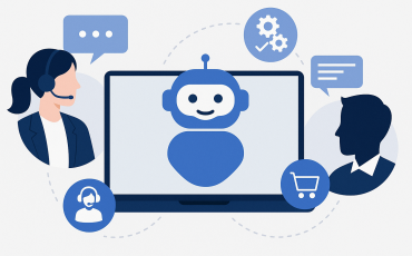 AI-powered chatbot automating customer service interactions between support agents and clients across digital platforms.