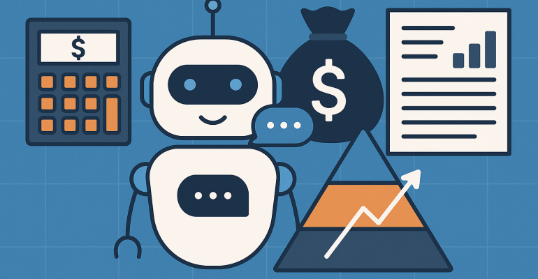 A flat-style digital illustration depicting the concept of AI chatbot development cost in Vietnam, featuring symbols of technology, currency, and conversational interfaces to represent business investment and automation.