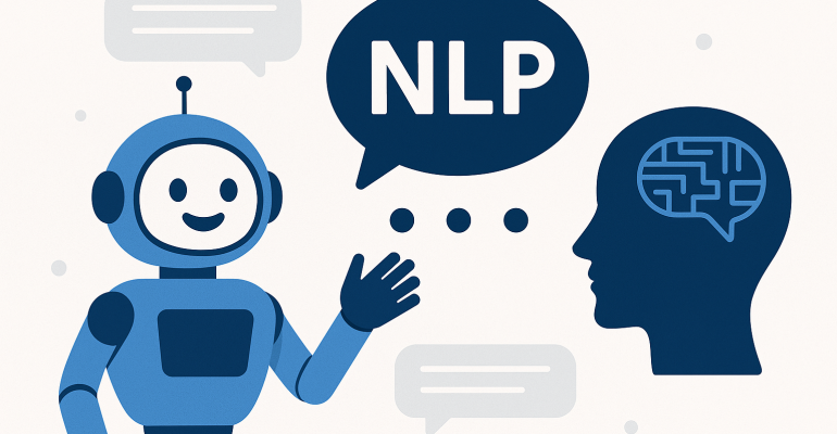 Comparison between rule-based and AI-powered chatbots using NLP technology, visualized in a modern, multilingual-friendly digital illustration.