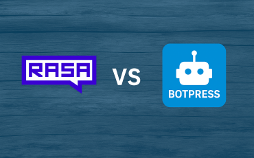 A digital illustration comparing Rasa and Botpress chatbot platforms, highlighting features like NLP, Vietnamese language support, and open-source development.